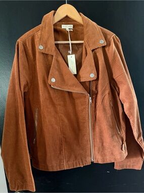 Gilded Intent Corduroy Moto Jacket Rust Brown NWT Size Large, sold at Buckle